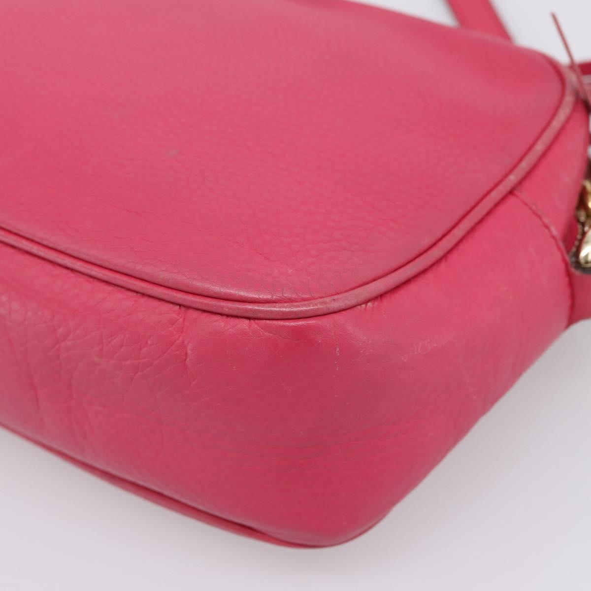 GUCCI Shoulder Bag Leather Pink Gold 308364 Auth 208778