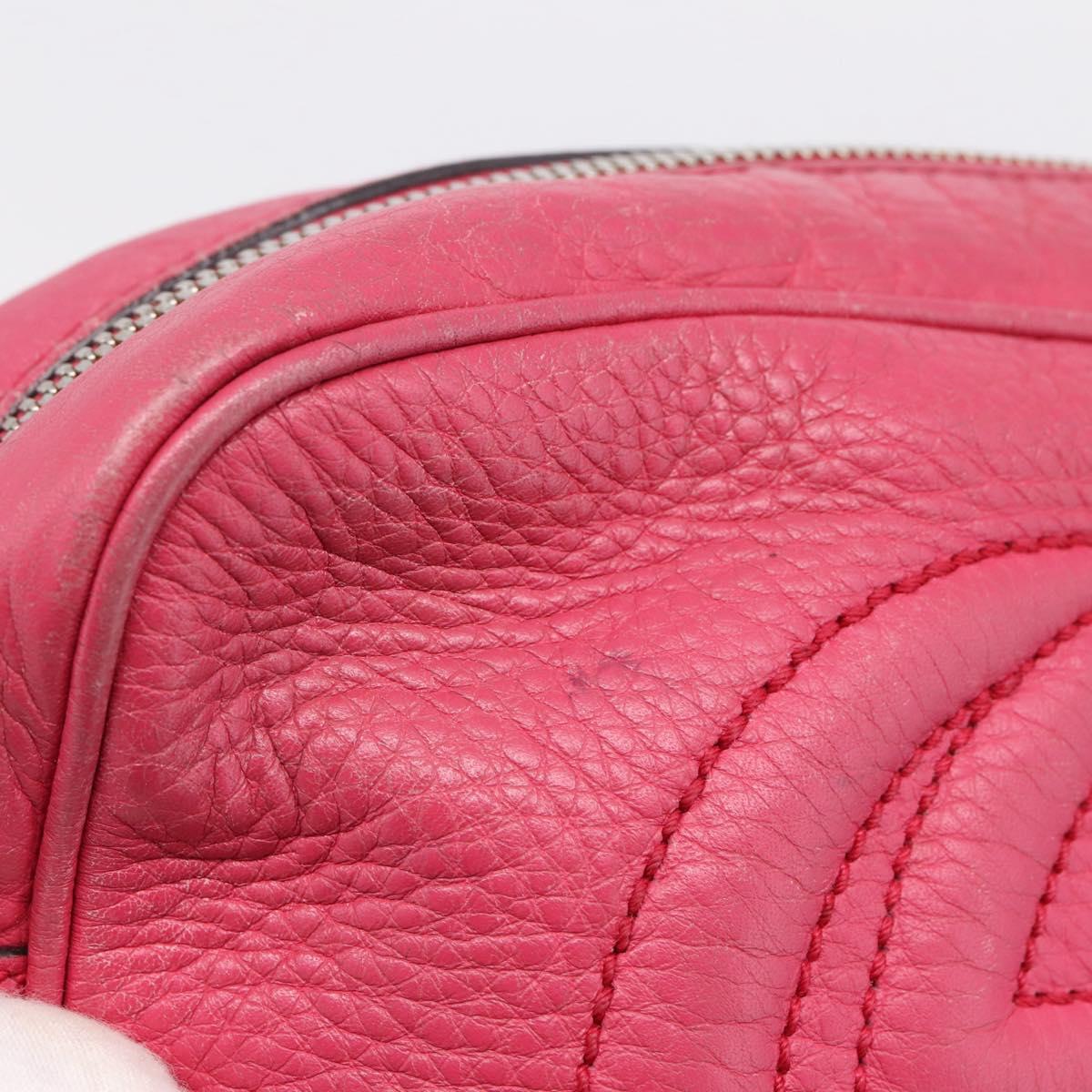 GUCCI Shoulder Bag Leather Pink Gold 308364 Auth 208778