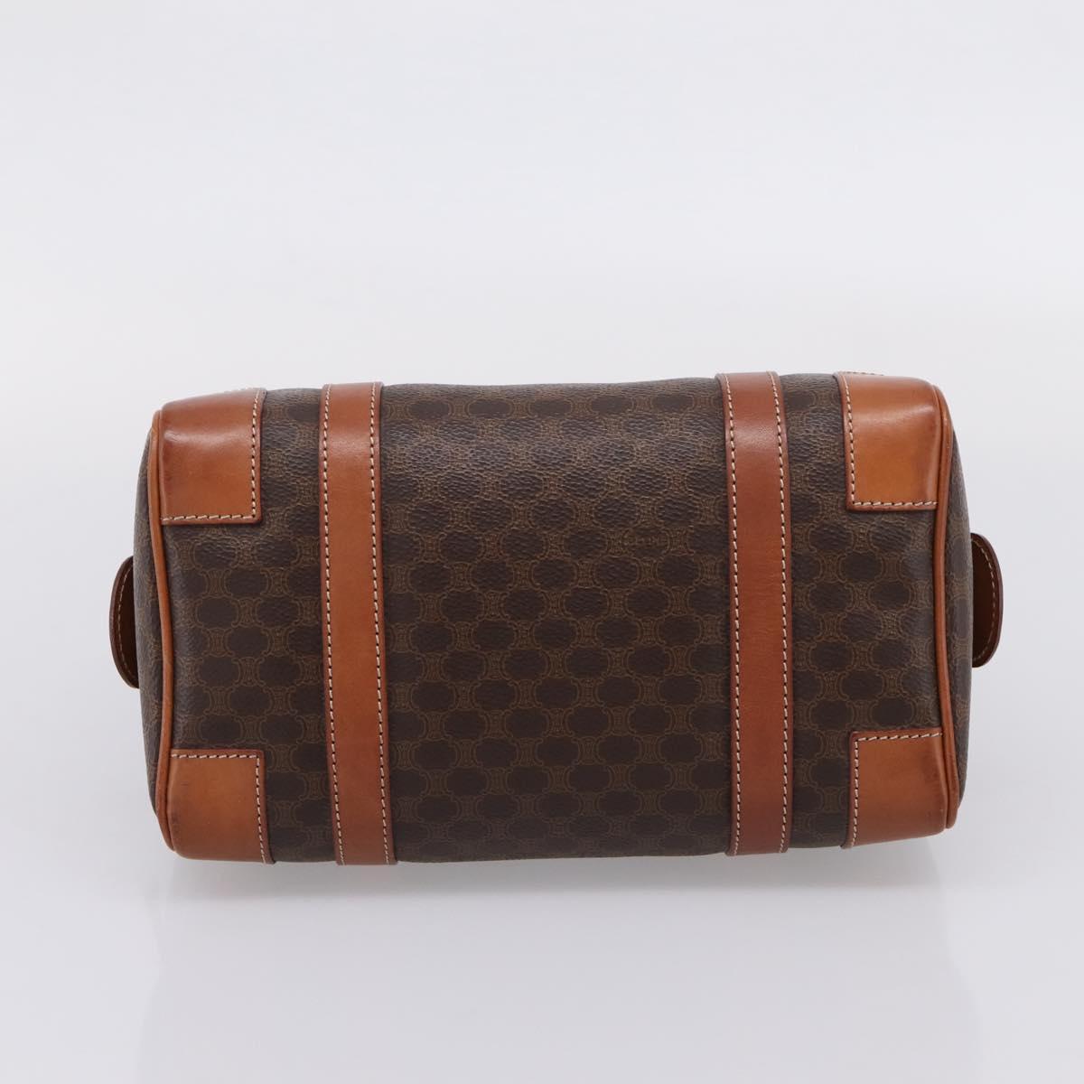 CELINE Macadam Canvas Hand Bag PVC Leather Brown Gold Auth 208782V