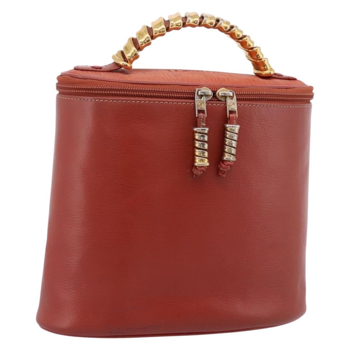 LOEWE Velazquez Tote Bag Leather Orange Gold Auth 208785