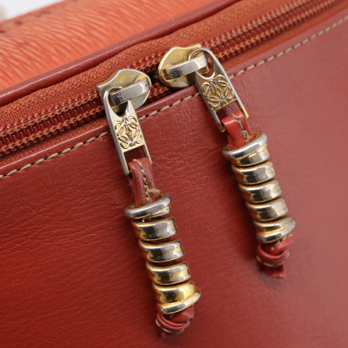 LOEWE Velazquez Tote Bag Leather Orange Gold Auth 208785