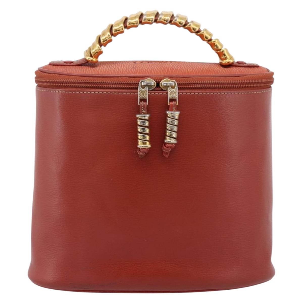 LOEWE Velazquez Tote Bag Leather Orange Gold Auth 208785