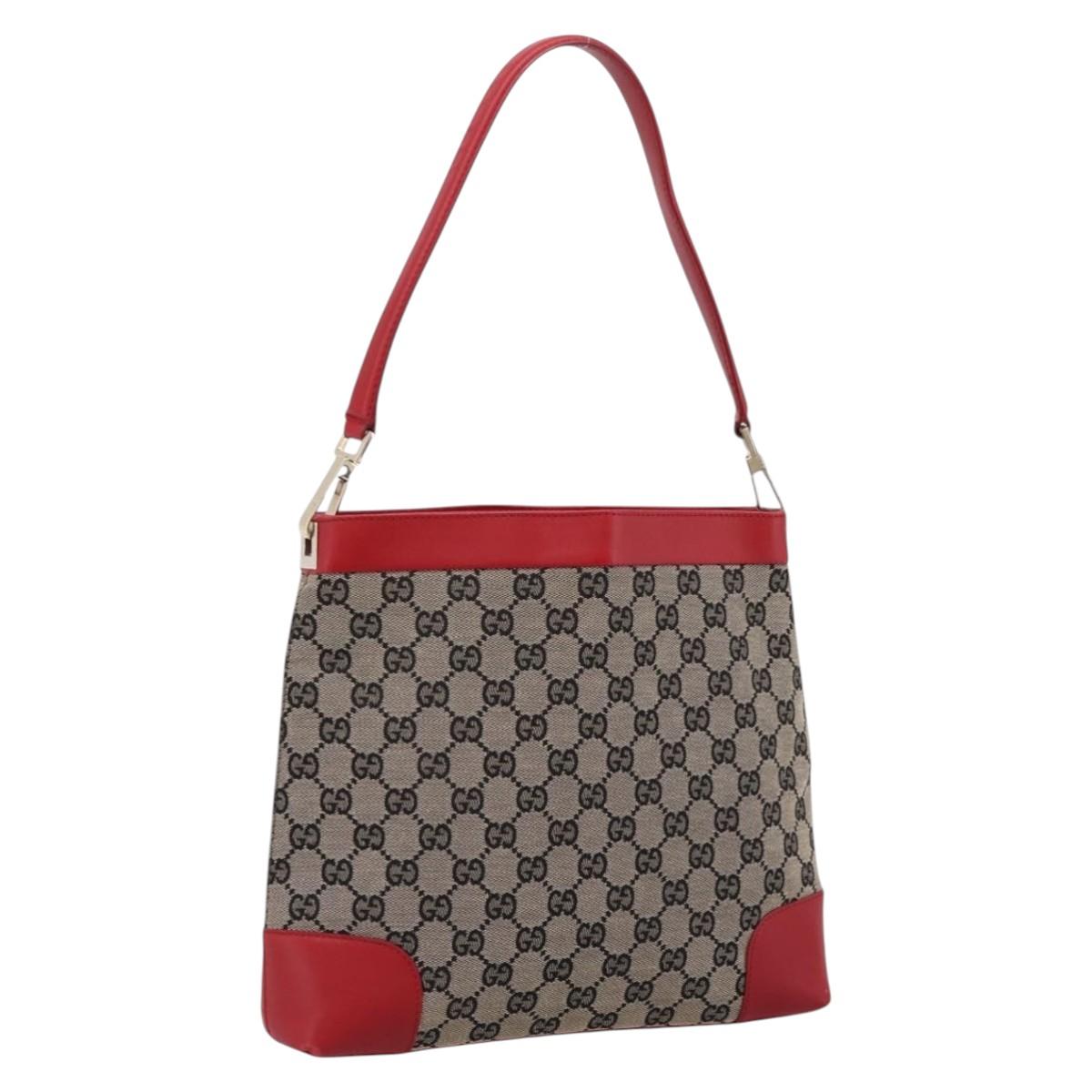 GUCCI GG Canvas Shoulder Bag Beige Gold 001 4231 Auth 208787A
