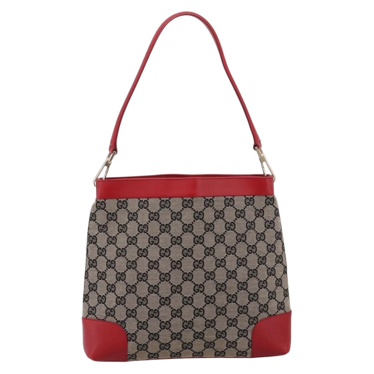 GUCCI GG Canvas Shoulder Bag Beige Gold 001 4231 Auth 208787A