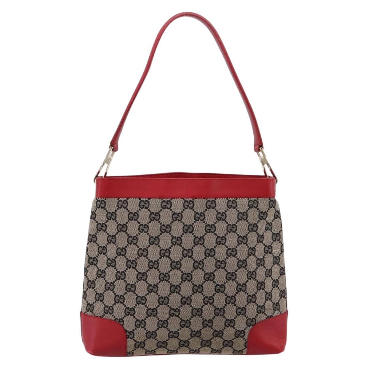 GUCCI GG Canvas Shoulder Bag Beige Gold 001 4231 Auth 208787A