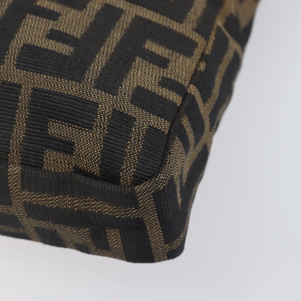FENDI Zucca Canvas Mamma Baguette Shoulder Bag Brown Black Auth 208788V