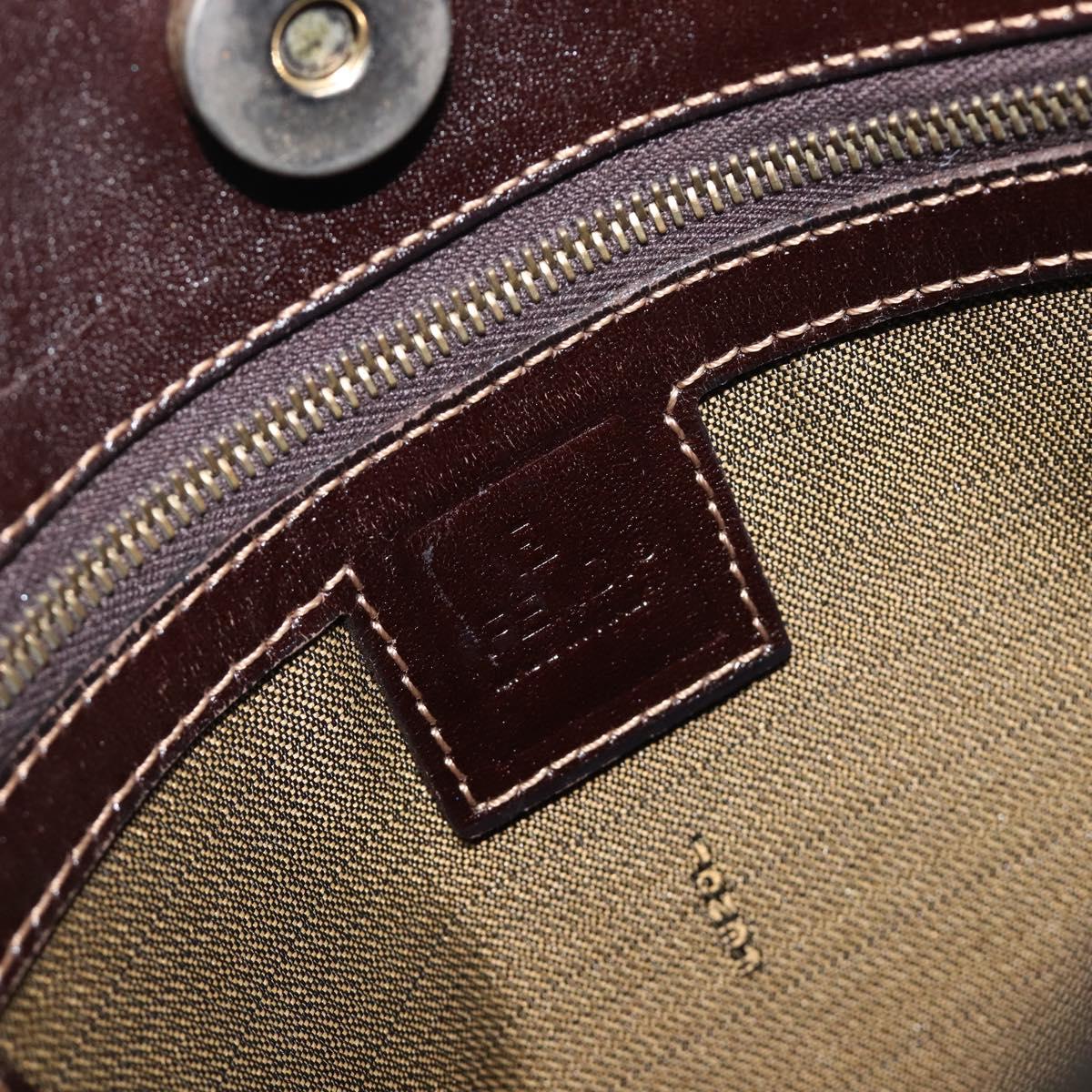 FENDI Zucca Canvas Mamma Baguette Shoulder Bag Brown Black Auth 208788V
