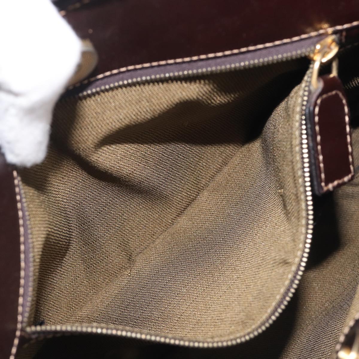 FENDI Zucca Canvas Mamma Baguette Shoulder Bag Brown Black Auth 208788V