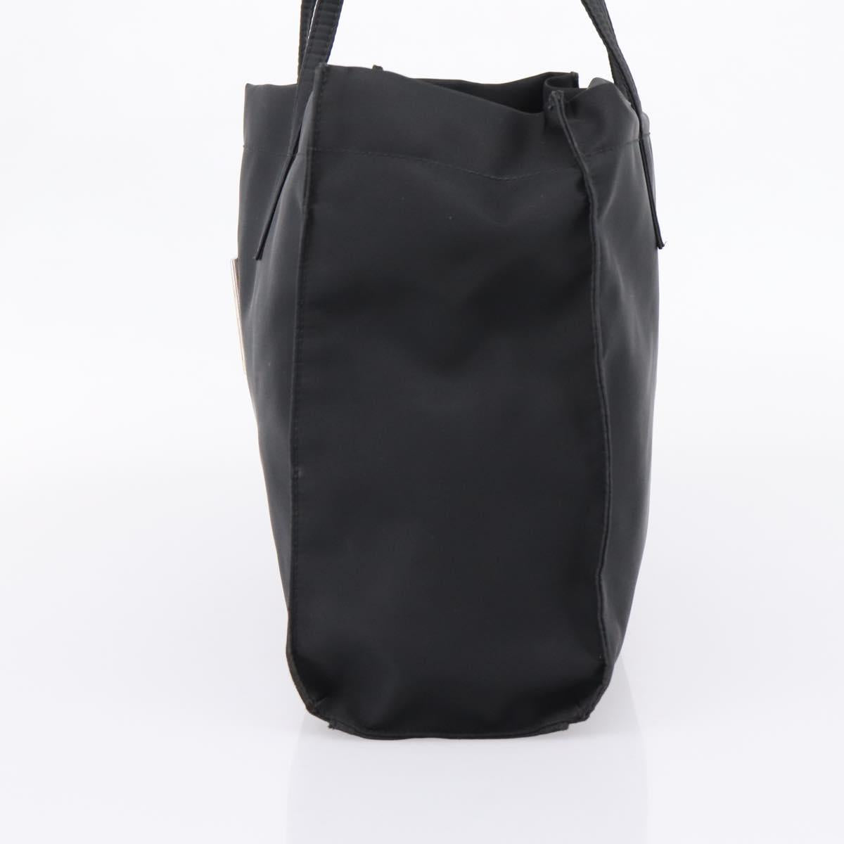 FENDI Shoulder Bag Nylon Black Silver Auth 208789A