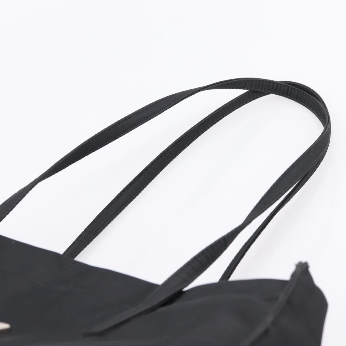 FENDI Shoulder Bag Nylon Black Silver Auth 208789A
