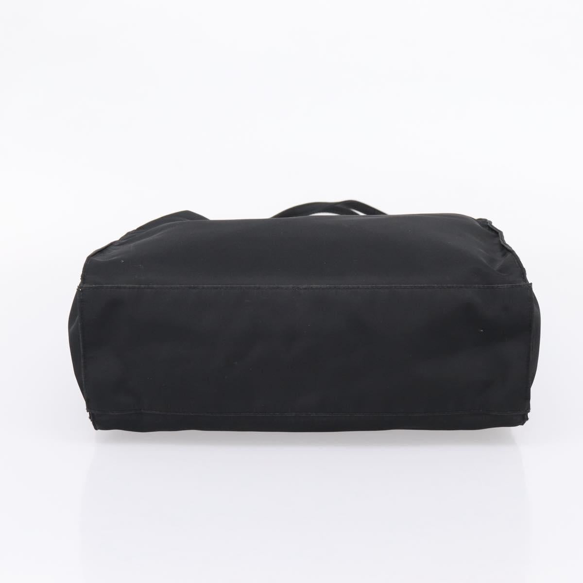 FENDI Shoulder Bag Nylon Black Silver Auth 208789A