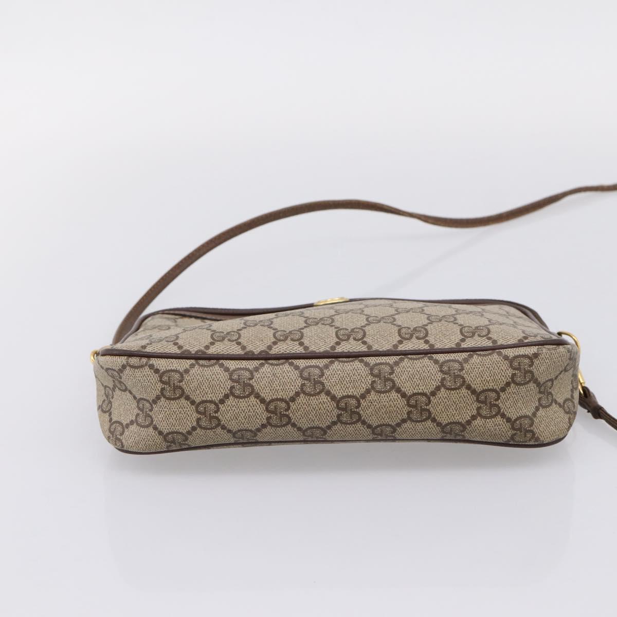 GUCCI GG Supreme Shoulder Bag PVC Beige Gold 97 02 068 Auth 208791