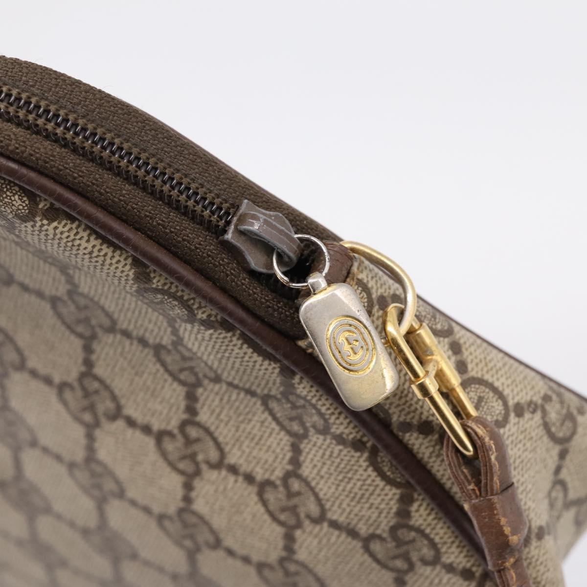 GUCCI GG Supreme Shoulder Bag PVC Beige Gold 97 02 068 Auth 208791