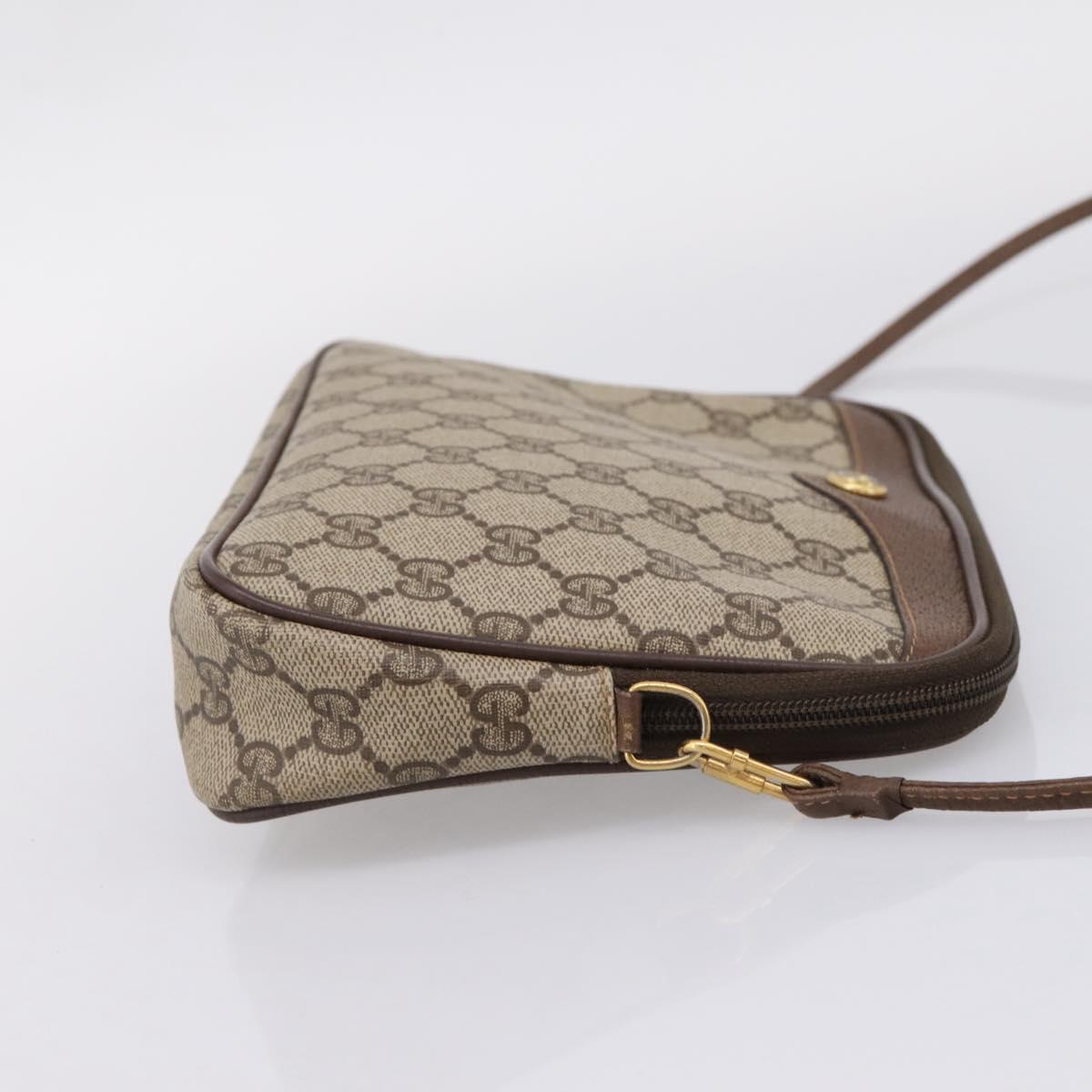 GUCCI GG Supreme Shoulder Bag PVC Beige Gold 97 02 068 Auth 208791