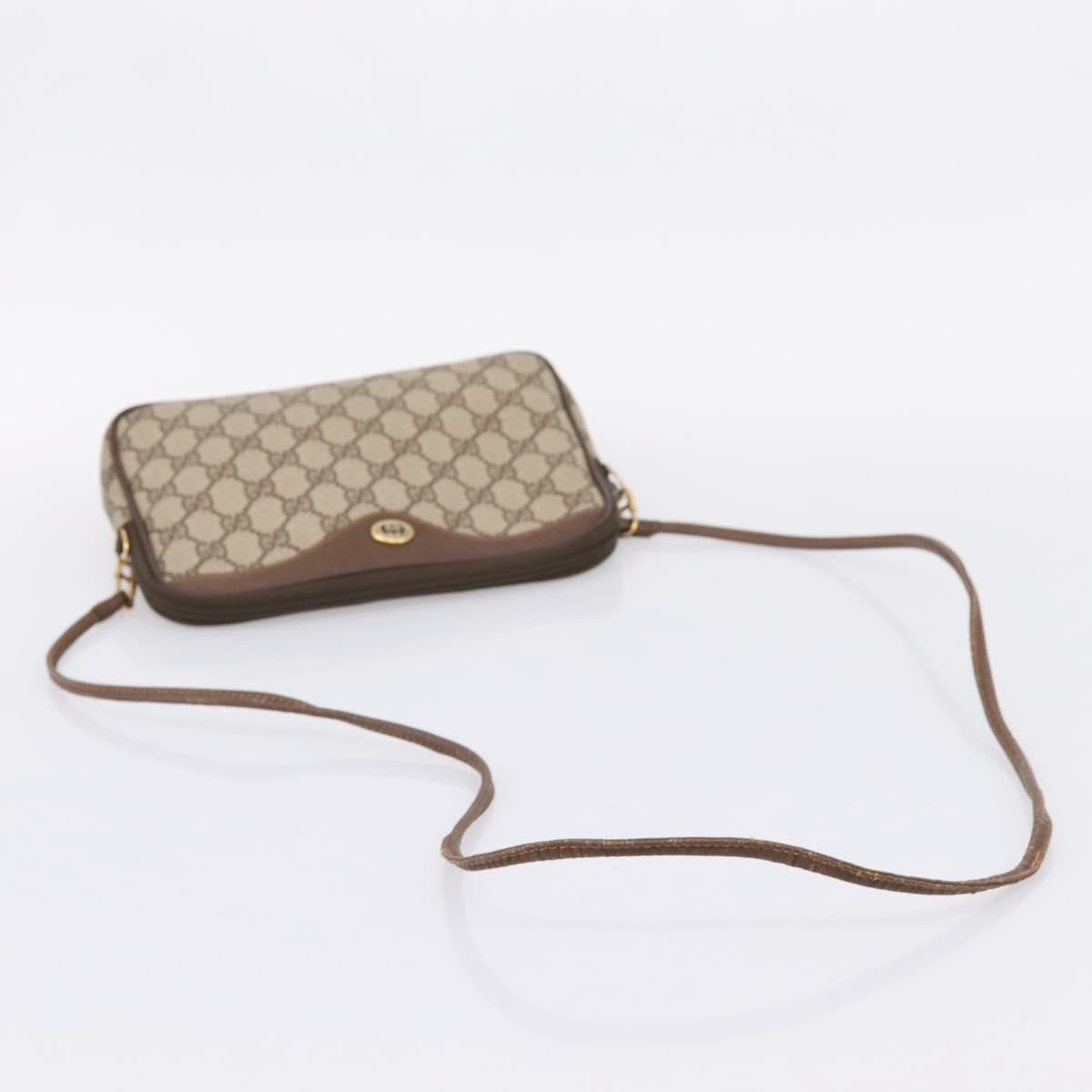 GUCCI GG Supreme Shoulder Bag PVC Beige Gold 97 02 068 Auth 208791