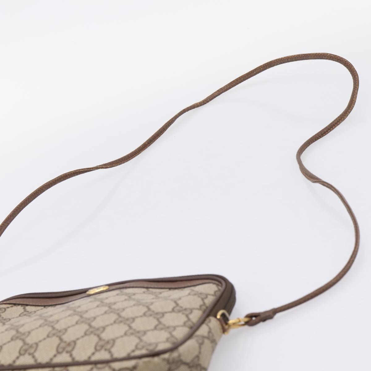 GUCCI GG Supreme Shoulder Bag PVC Beige Gold 97 02 068 Auth 208791