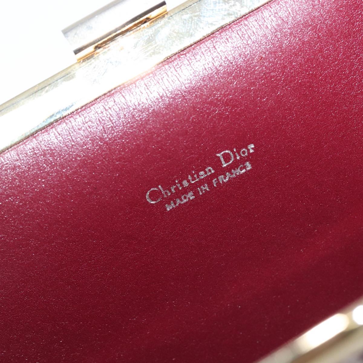 Christian Dior Trotter Canvas Clutch Bag Red Gold Auth 208792A