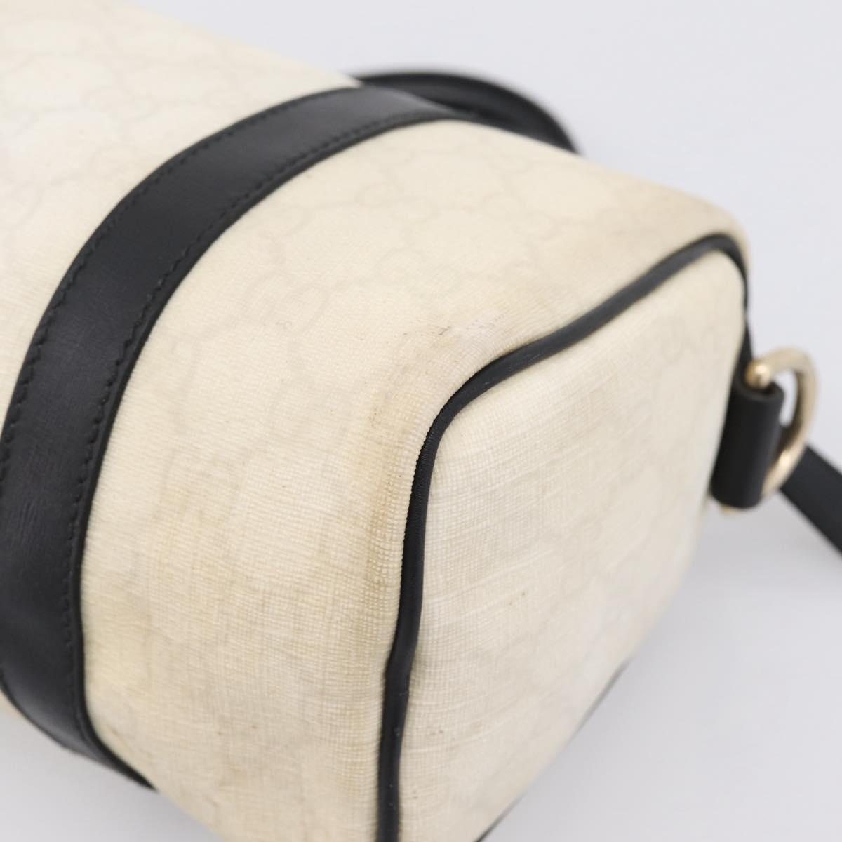 GUCCI GG Supreme Hand Bag PVC White Gold 193604 Auth 208793