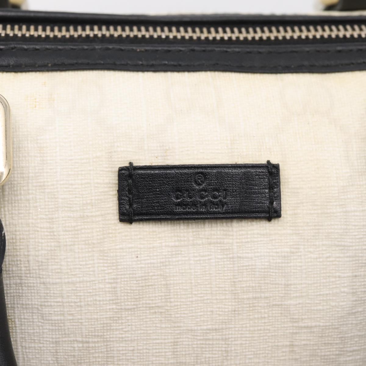 GUCCI GG Supreme Hand Bag PVC White Gold 193604 Auth 208793