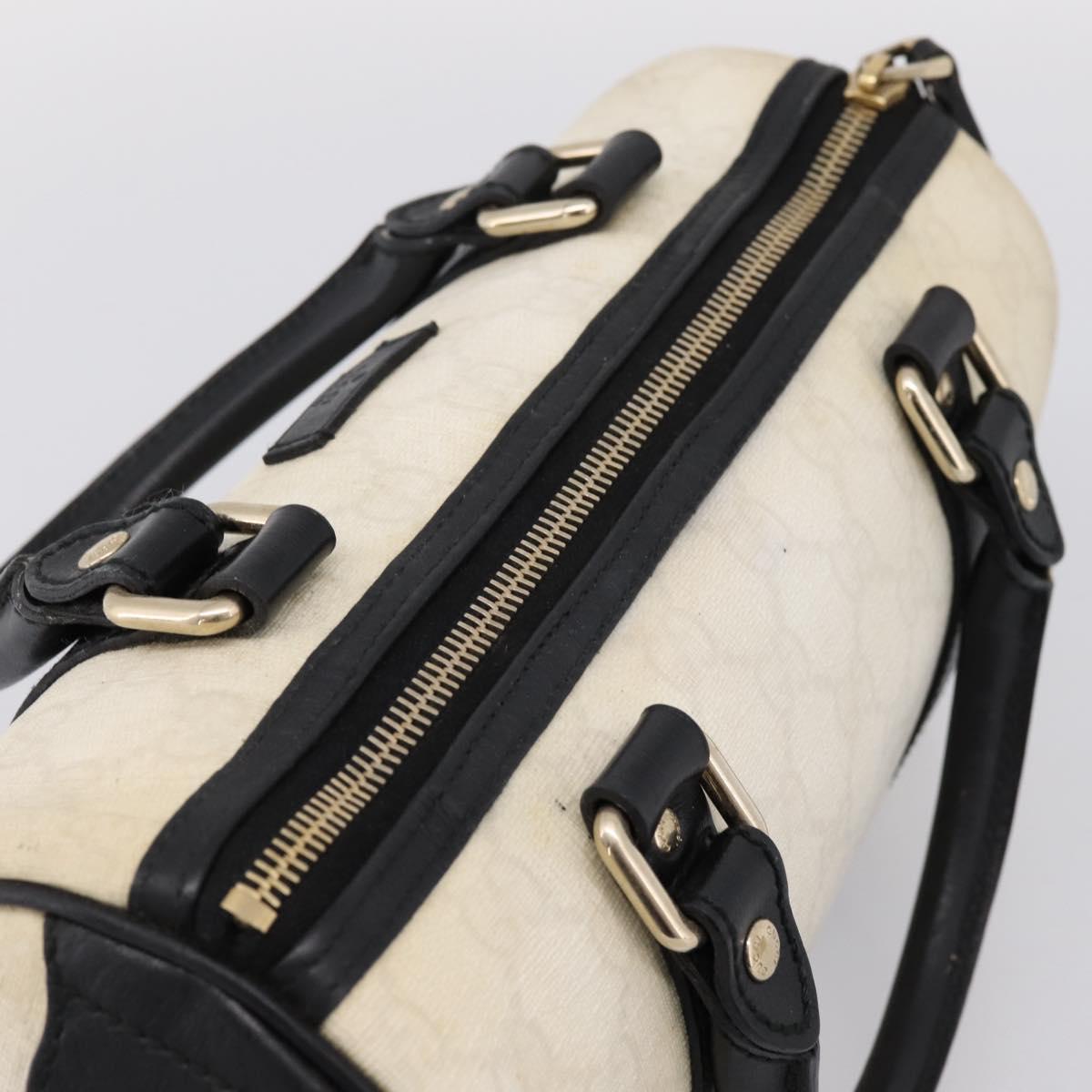GUCCI GG Supreme Hand Bag PVC White Gold 193604 Auth 208793