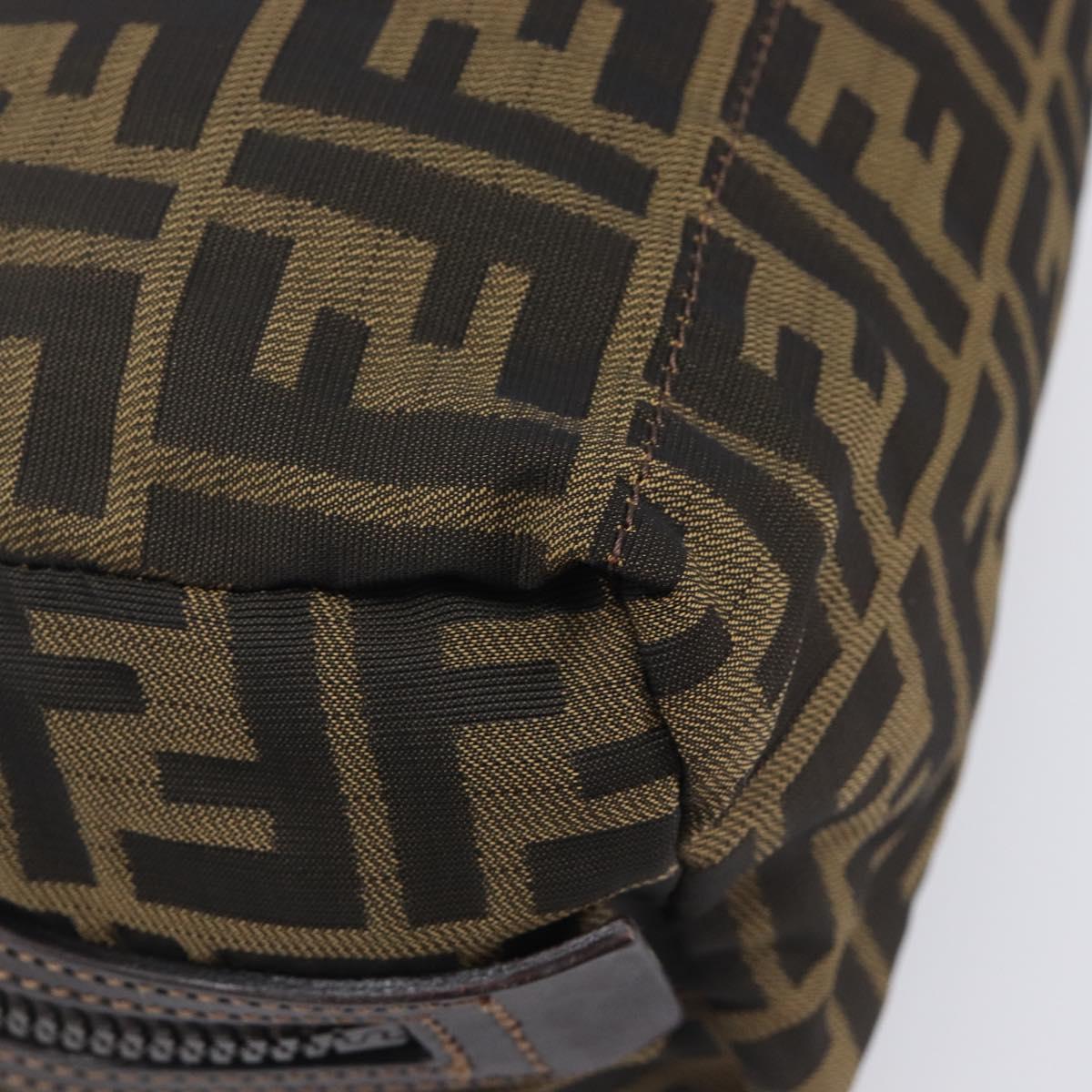 FENDI Zucca Canvas Clutch Bag Black Brown Auth 208796A