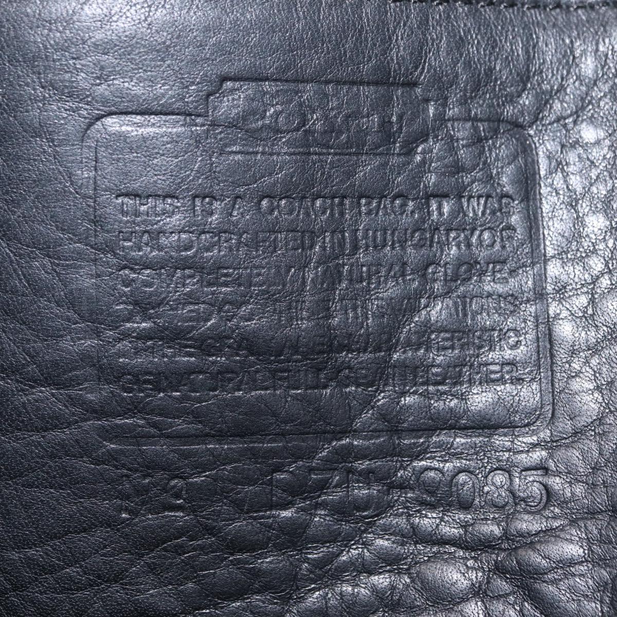 Coach Shoulder Bag Leather Black Gold Auth 208805A