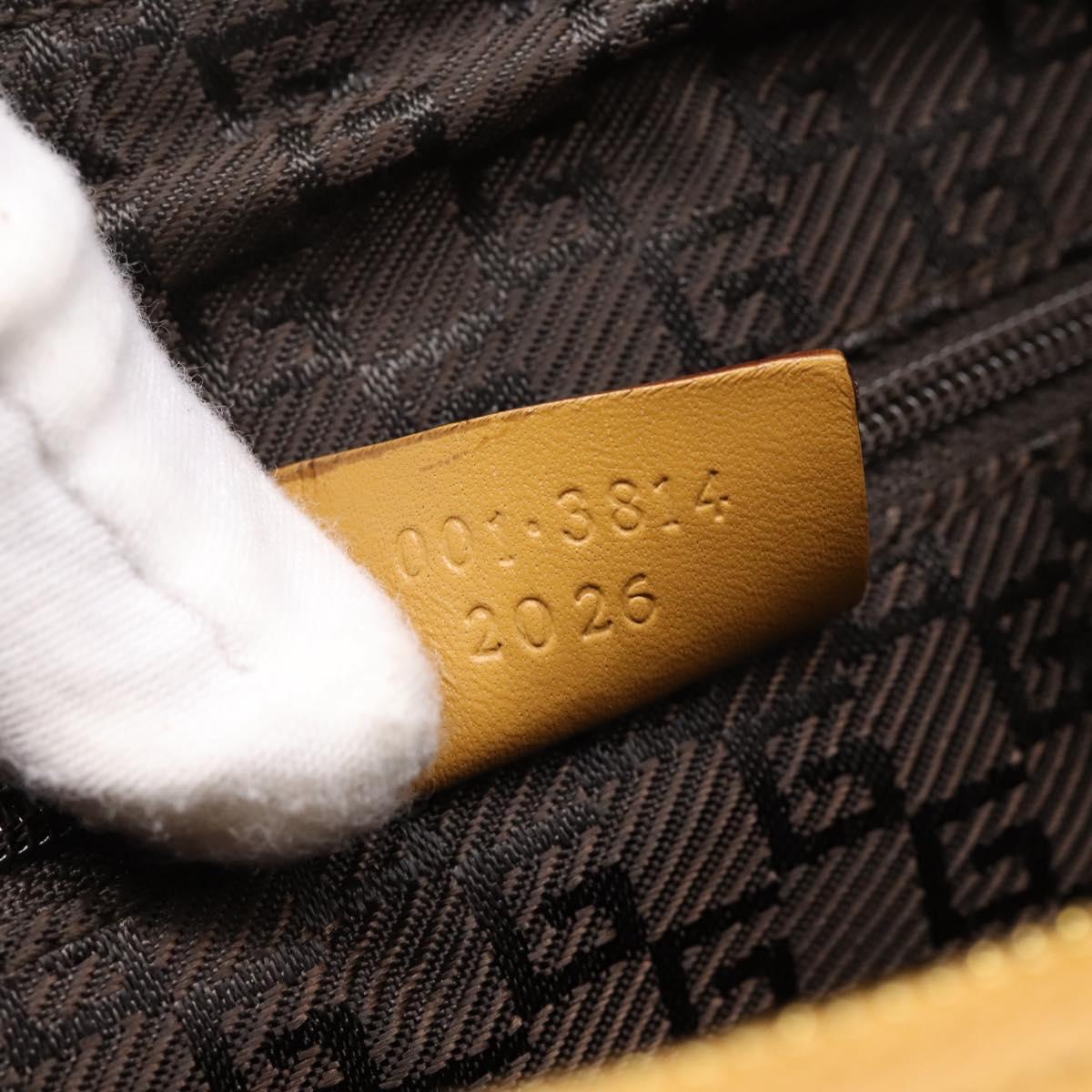 GUCCI Shoulder Bag Suede Beige Gold 001 3814 Auth 208807