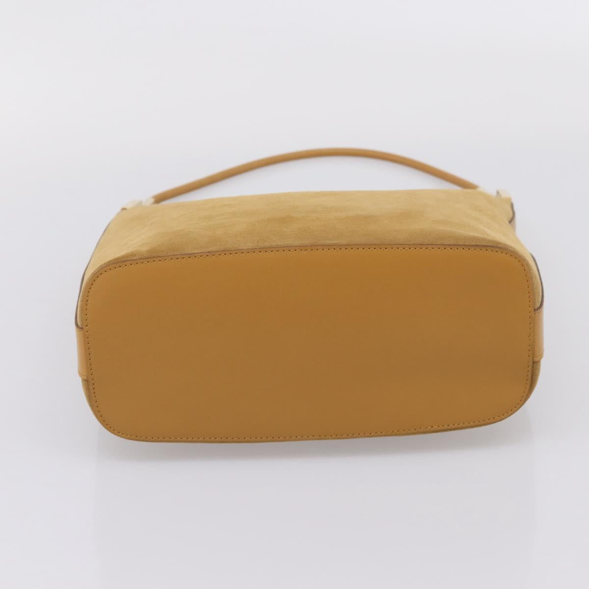 GUCCI Shoulder Bag Suede Beige Gold 001 3814 Auth 208807