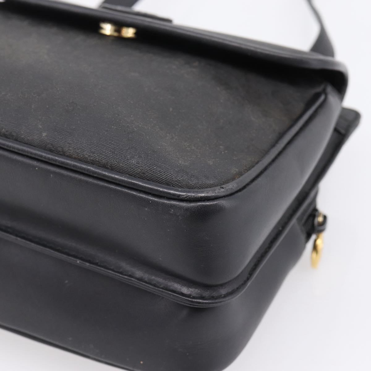 GUCCI Micro GG Supreme Shoulder Bag PVC Black Gold 007 23 0114 Auth 208817