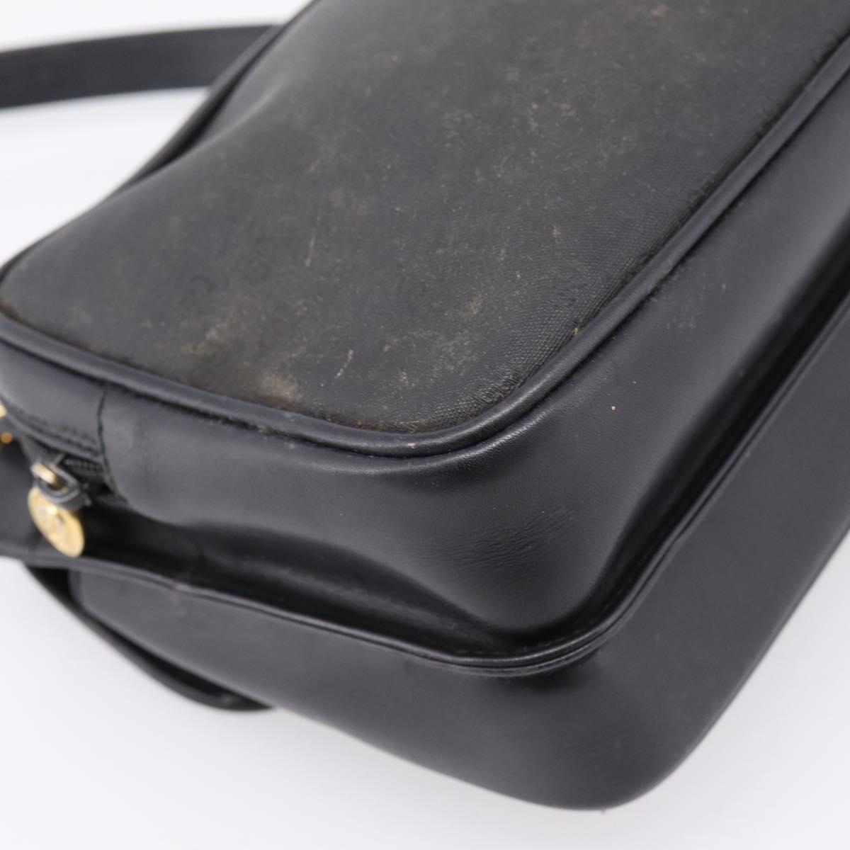 GUCCI Micro GG Supreme Shoulder Bag PVC Black Gold 007 23 0114 Auth 208817
