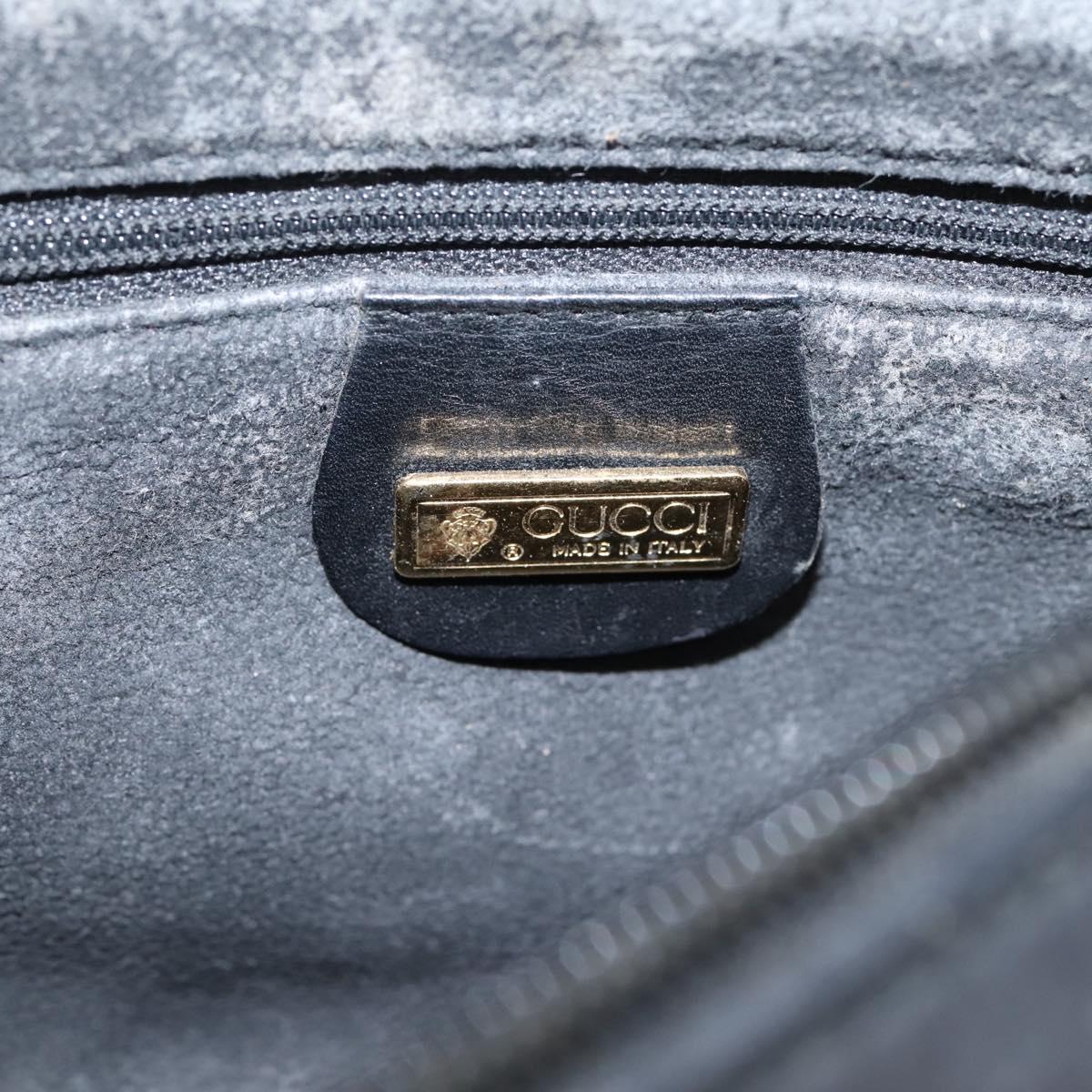 GUCCI Micro GG Supreme Shoulder Bag PVC Black Gold 007 23 0114 Auth 208817