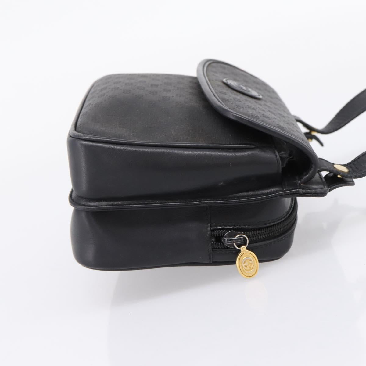 GUCCI Micro GG Supreme Shoulder Bag PVC Black Gold 007 23 0114 Auth 208817