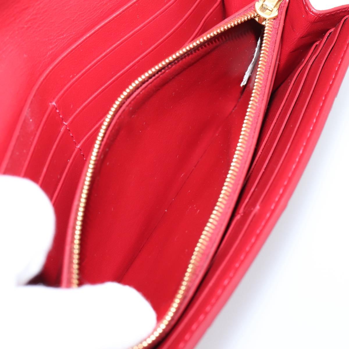 Bottega Veneta MAXI INTRECCIATO Cassette Long Wallet Leather Red Auth 208830V