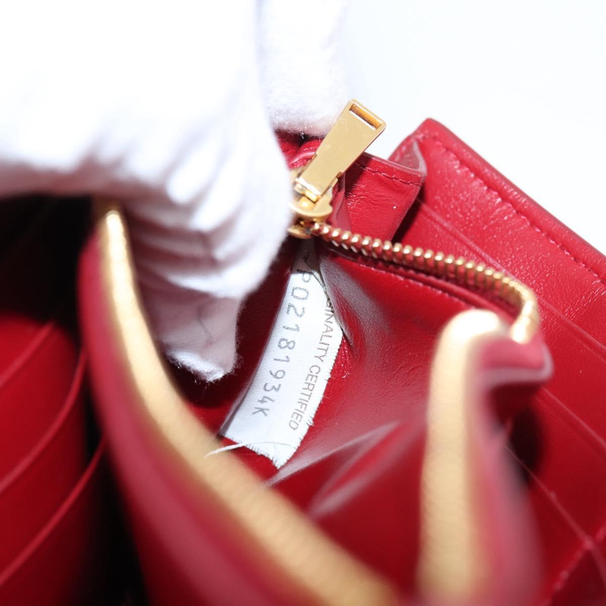 Bottega Veneta MAXI INTRECCIATO Cassette Long Wallet Leather Red Auth 208830V
