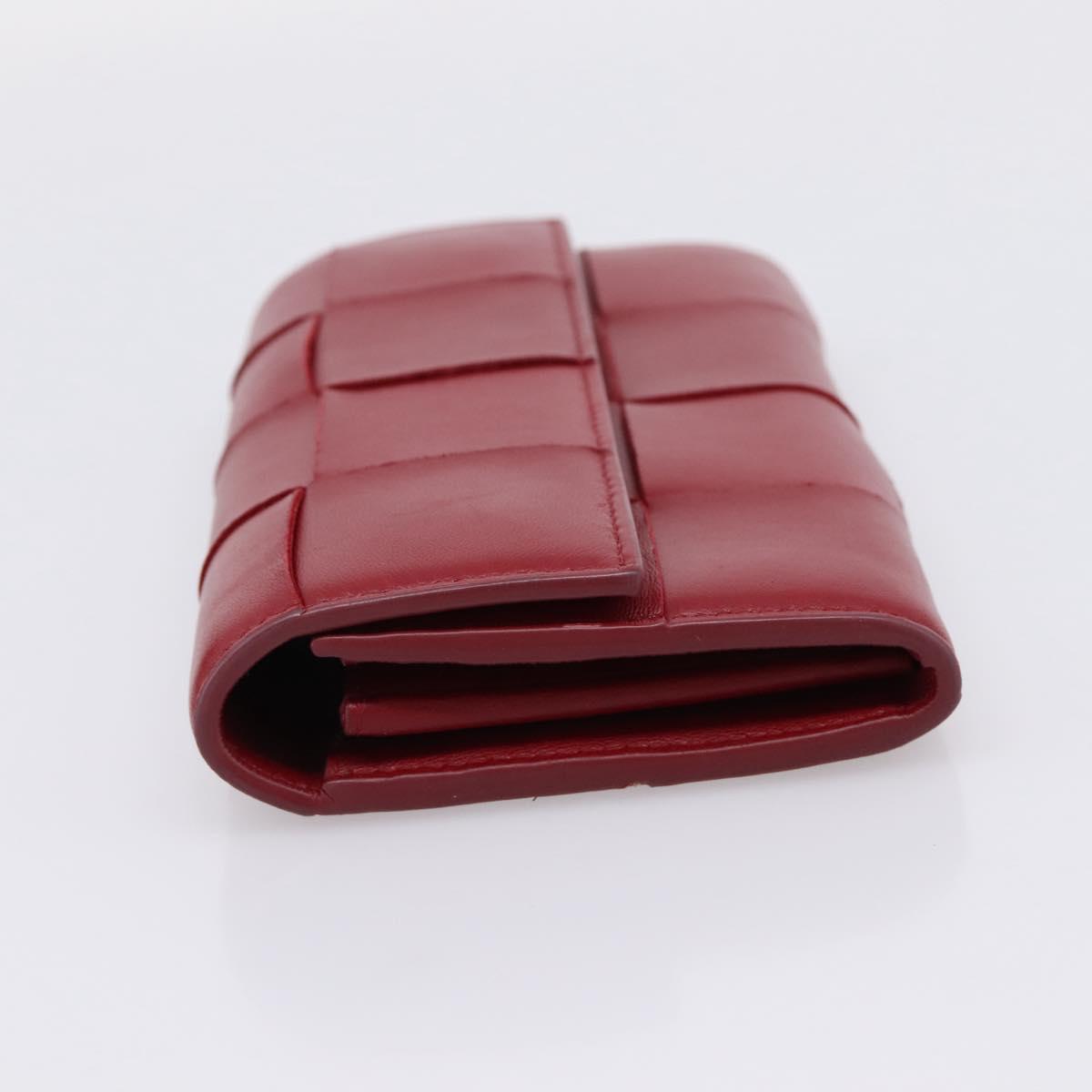 Bottega Veneta MAXI INTRECCIATO Cassette Long Wallet Leather Red Auth 208830V