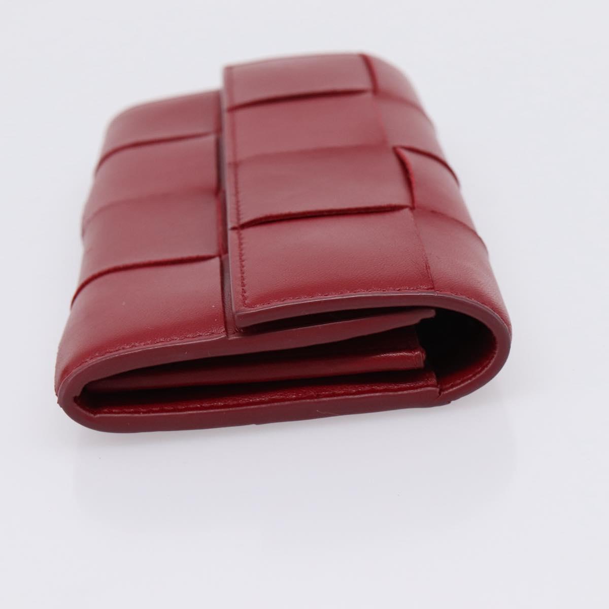 Bottega Veneta MAXI INTRECCIATO Cassette Long Wallet Leather Red Auth 208830V