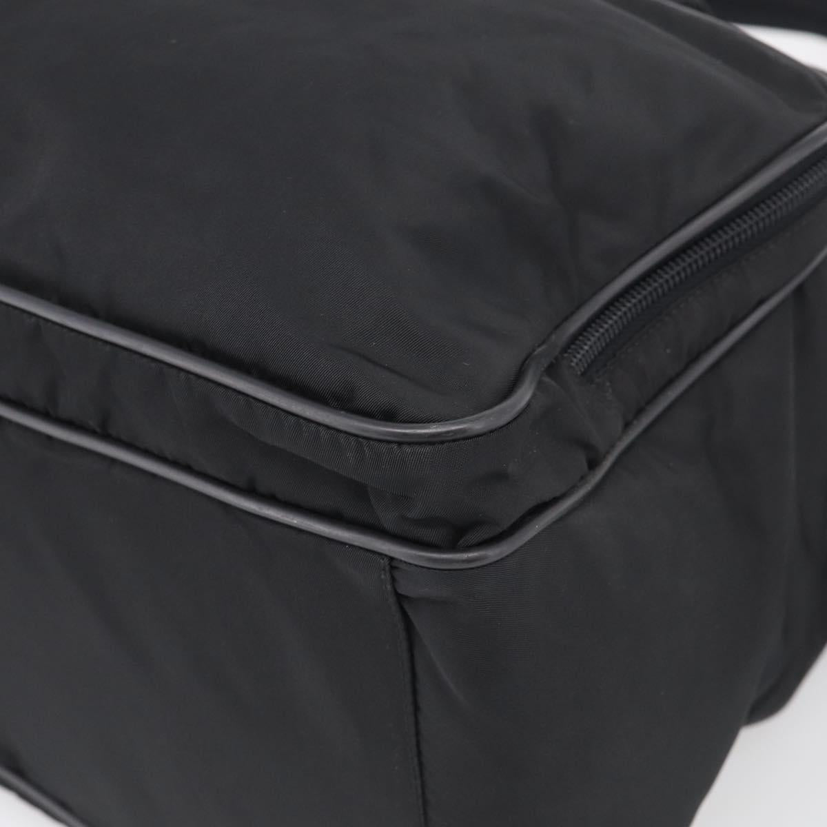 PRADA Hand Bag Nylon 2way Black Silver Auth 208832