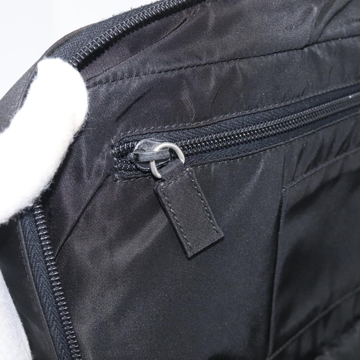PRADA Hand Bag Nylon 2way Black Silver Auth 208832