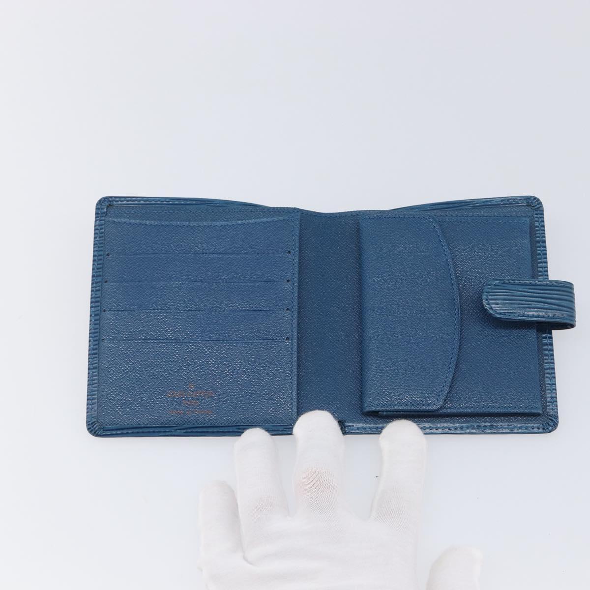 LOUIS VUITTON Epi Porte Billets Compact Wallet Blue M63555 LV Auth 208841A