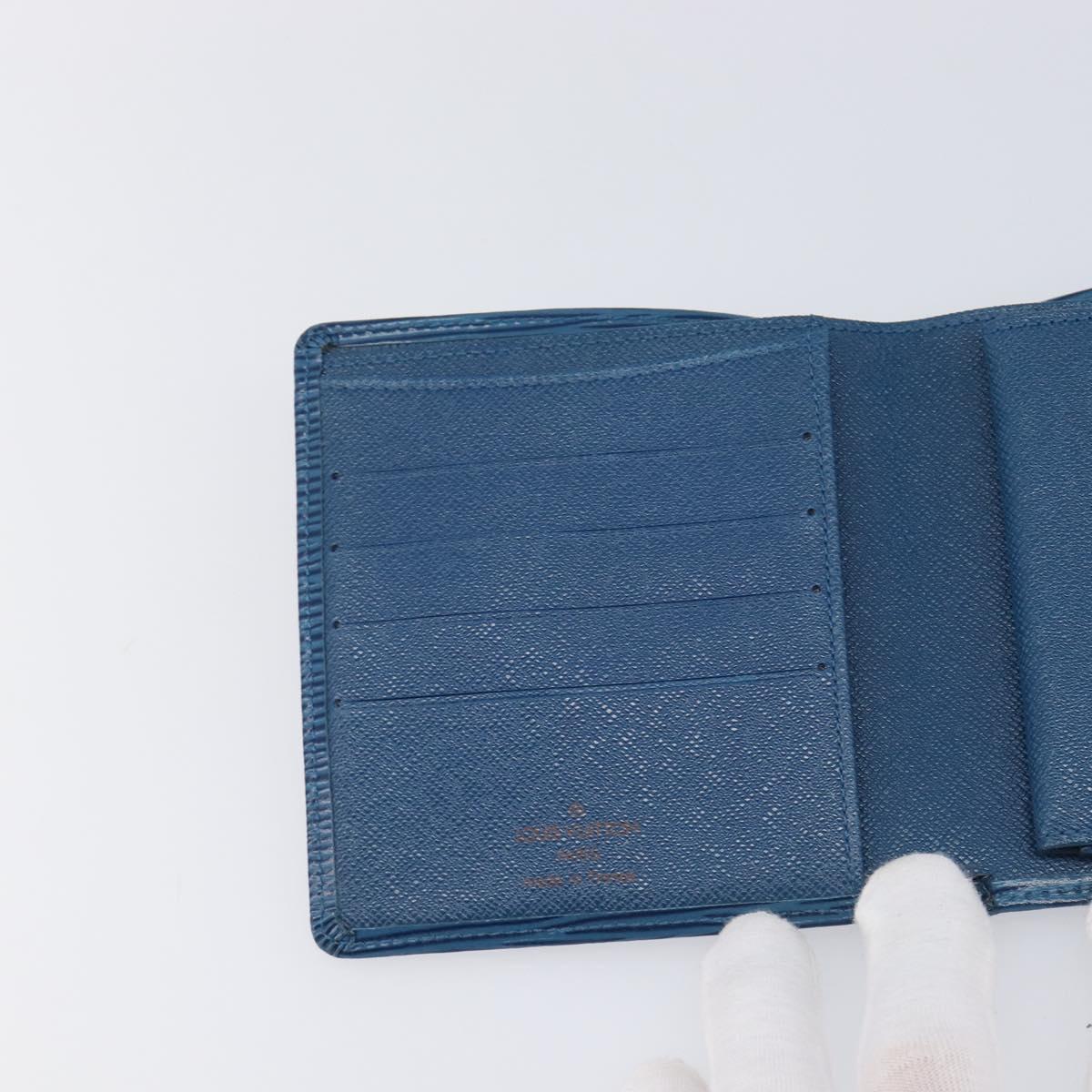 LOUIS VUITTON Epi Porte Billets Compact Wallet Blue M63555 LV Auth 208841A