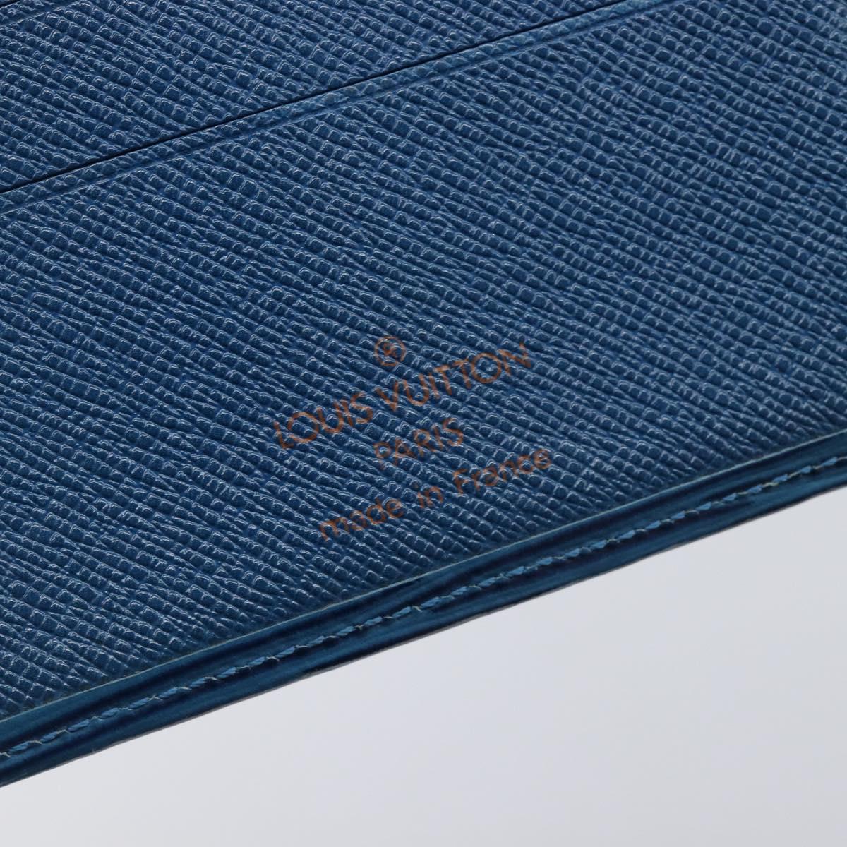 LOUIS VUITTON Epi Porte Billets Compact Wallet Blue M63555 LV Auth 208841A
