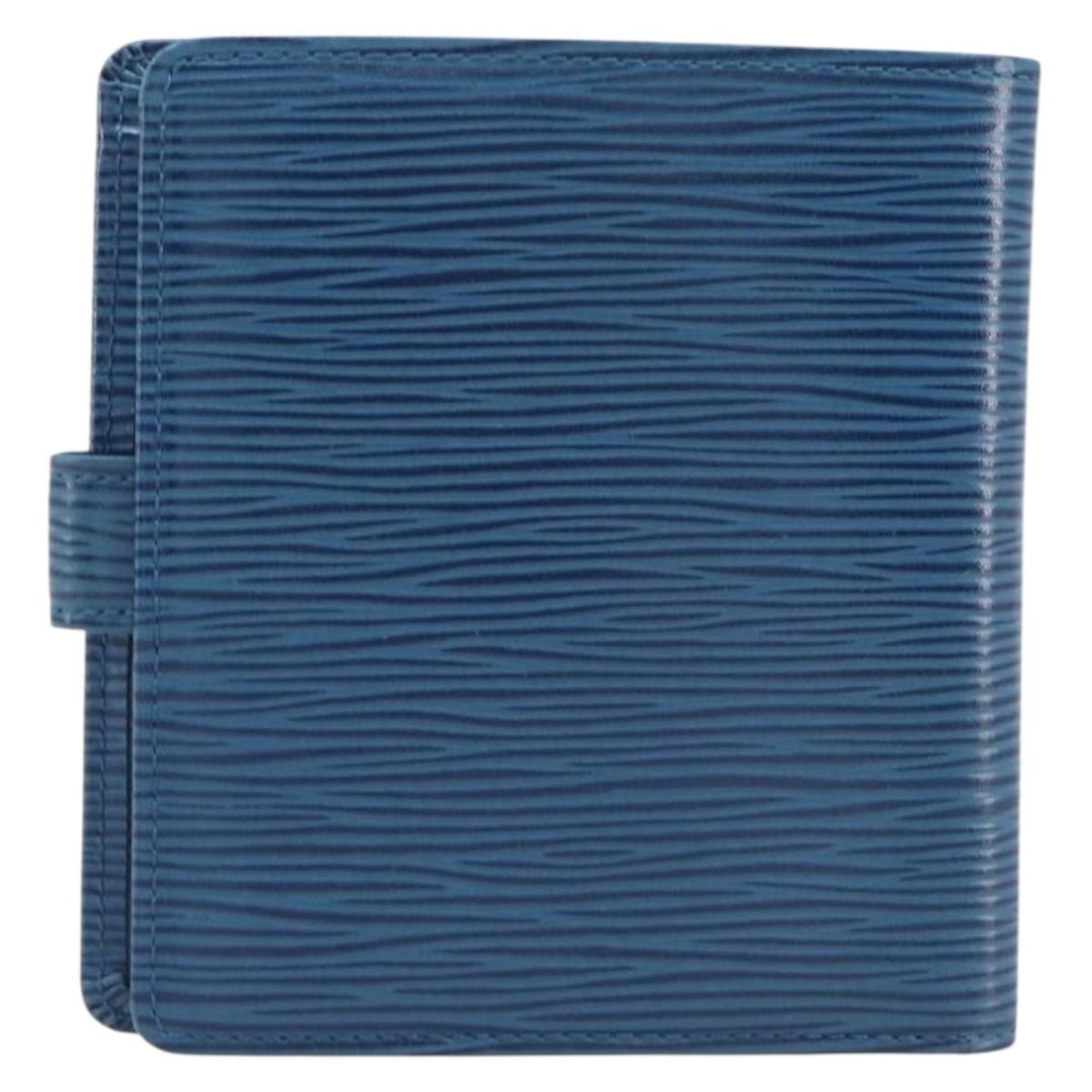 LOUIS VUITTON Epi Porte Billets Compact Wallet Blue M63555 LV Auth 208841A