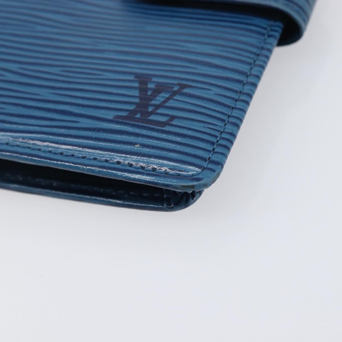 LOUIS VUITTON Epi Porte Billets Compact Wallet Blue M63555 LV Auth 208841A