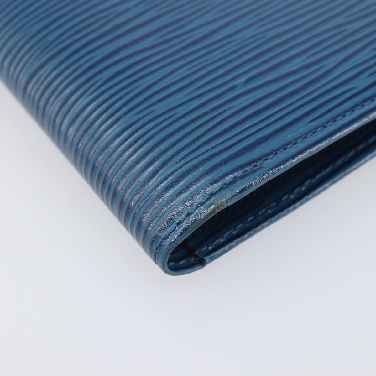LOUIS VUITTON Epi Porte Billets Compact Wallet Blue M63555 LV Auth 208841A