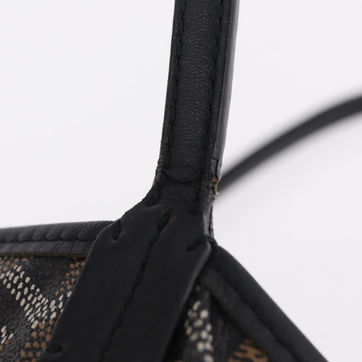 Goyard Herringbone Saint Louis PM Tote Bag PVC Black Auth 208846A