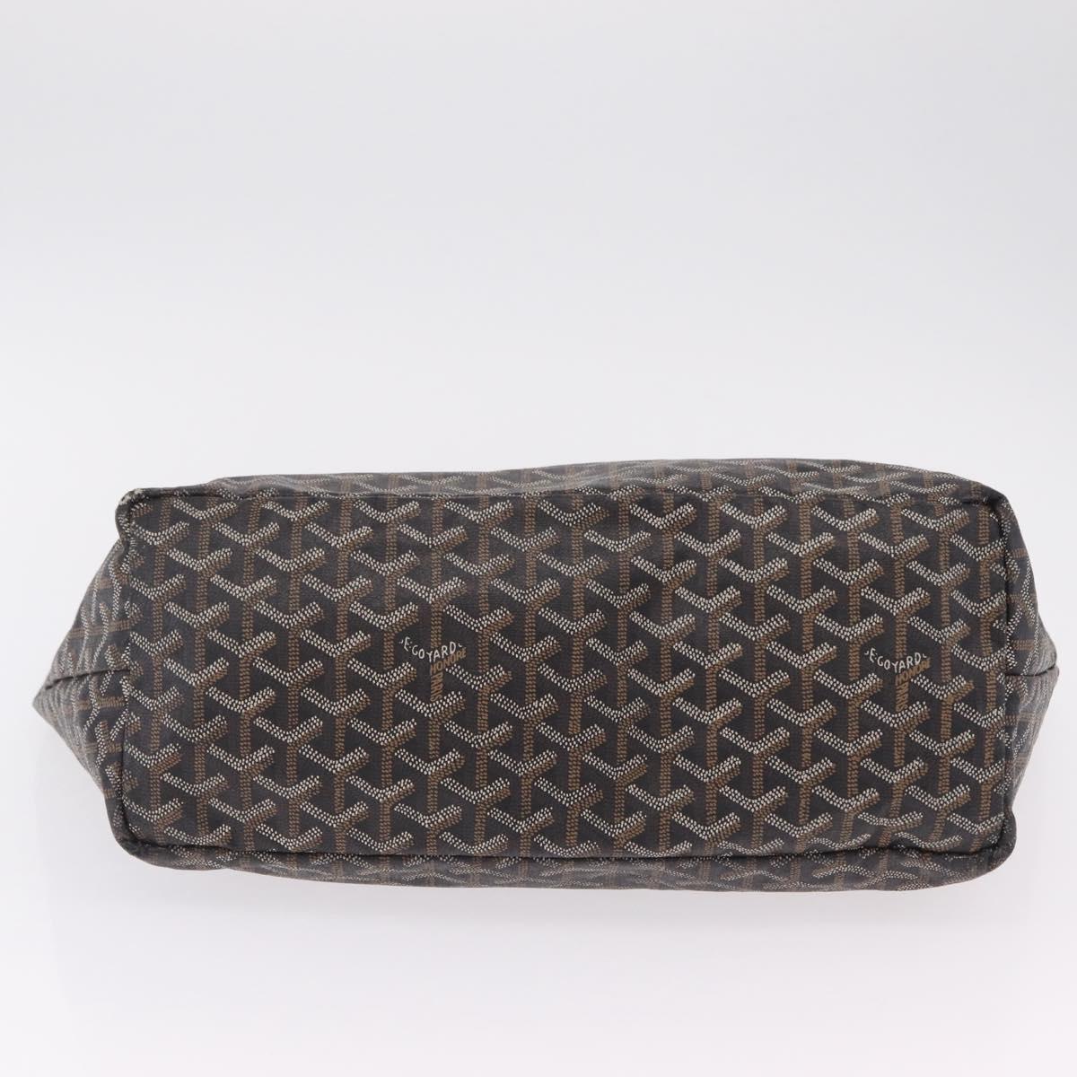 Goyard Herringbone Saint Louis PM Tote Bag PVC Black Auth 208846A