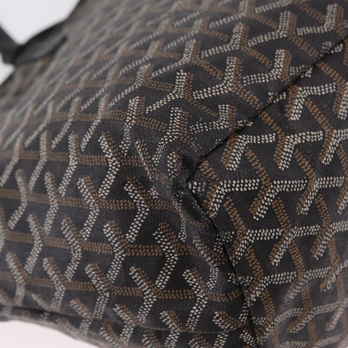 Goyard Herringbone Saint Louis PM Tote Bag PVC Black Auth 208846A