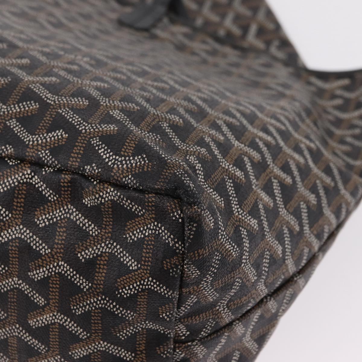 Goyard Herringbone Saint Louis PM Tote Bag PVC Black Auth 208846A
