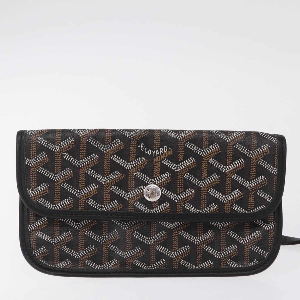 Goyard Herringbone Saint Louis PM Tote Bag PVC Black Auth 208846A