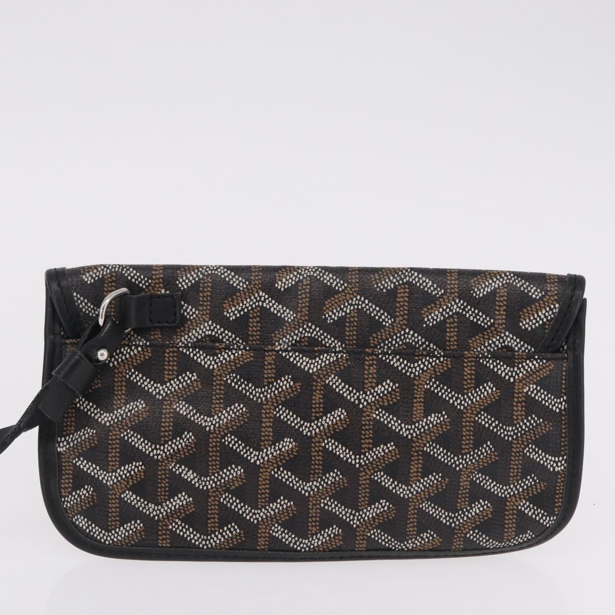 Goyard Herringbone Saint Louis PM Tote Bag PVC Black Auth 208846A